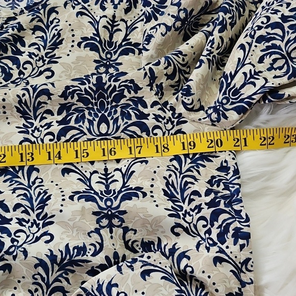 SHEIN Tan and Navy Blue Print Dress - Picture 10 of 14